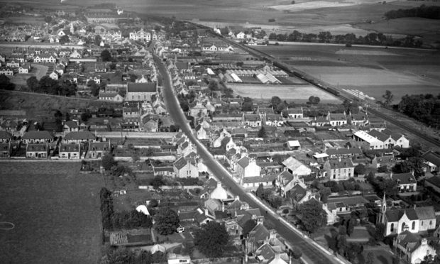 1949: An early aerial shot of Inverurie when it was a bustling, but still relatively small, community.