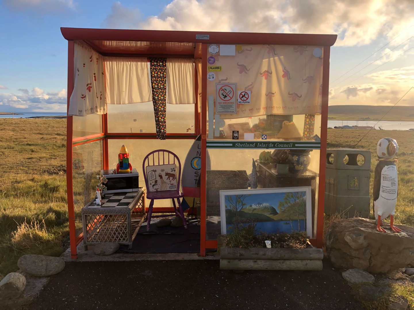 Photo of Bobby's Bus Shelter on Unst, Shetland.