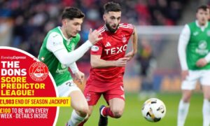 Aberdeen's Graeme Shinnie and Hibernian's Warren O'Hora in action at Pittodrie in December.