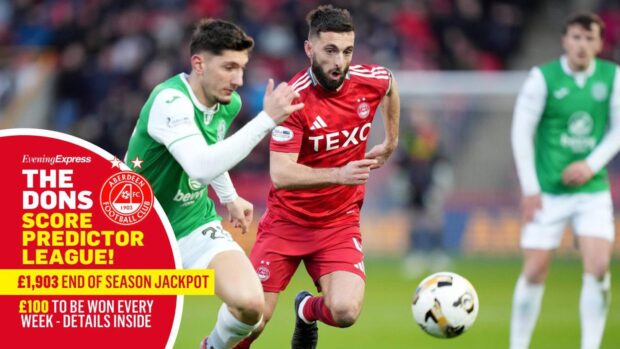 Aberdeen's Graeme Shinnie and Hibernian's Warren O'Hora in action at Pittodrie in December.