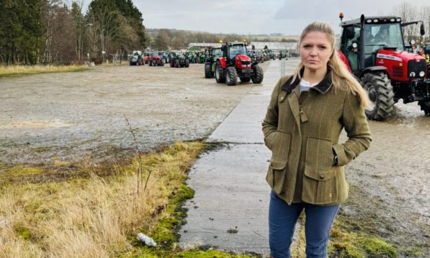 Harriet Cross MP at a recent tractor rally.