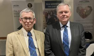 NFUS presidential hopefuls Alasdair Macnab and Andrew Connon at the hustings event at Lochter.