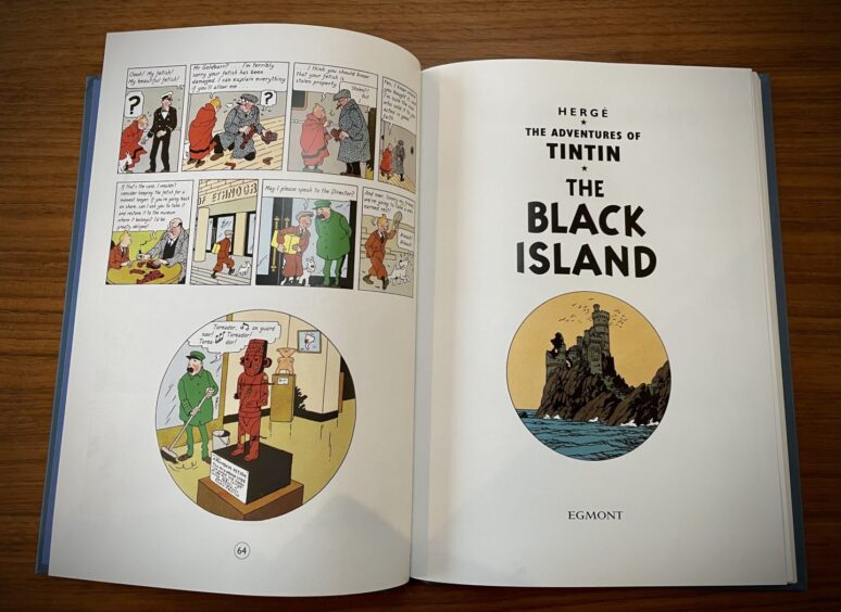 Tintin in The Black Island.