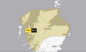 A yellow weather warning has been issued for the north. Image: Met Office.