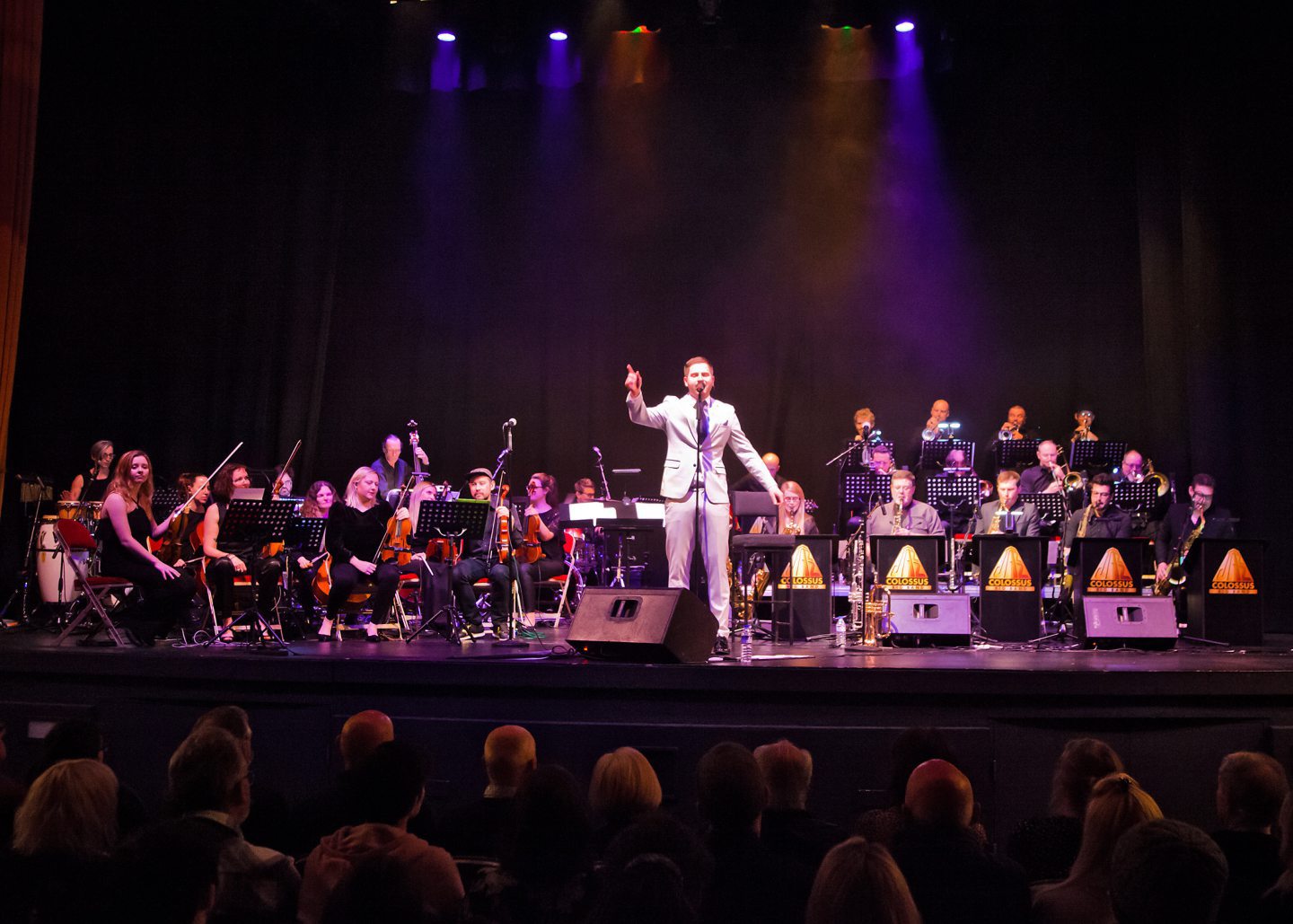 Singer Gareth John performing in The Story of Swing show. Image supplied by M P Promotions. 