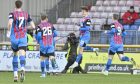 Alfie Bavidge opens the scoring for Caley Thistle against Dumbarton. Image: Jason Hedges/DC Thomson.