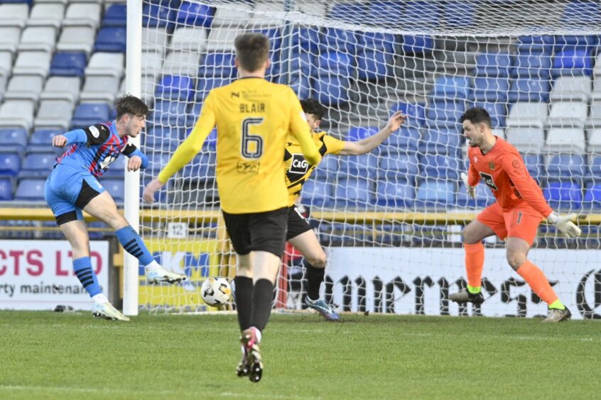 On-loan Aberdeen FC attacker Alfie Bavidge opened his Inverness account with this goal against Dumbarton in a 2-0 win on January 4, 2025. 