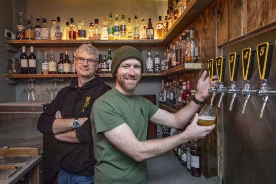 Directors Callum Buchan and Anthony Fitzgerald delighted with Against the Grain reopening after a makeover. Image: Jason Hedges/DC Thomson