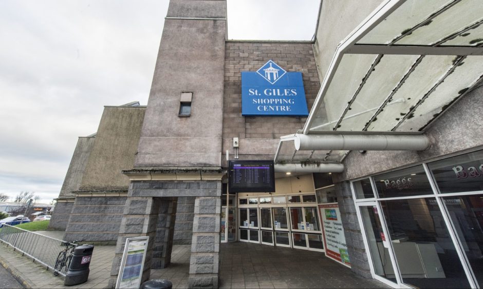 St Giles Centre entrance at Elgin bus station. 