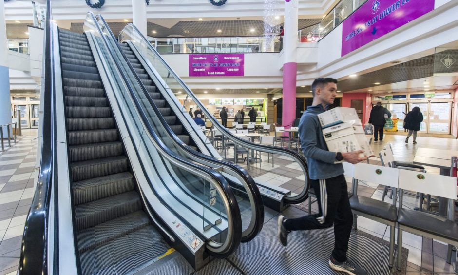 Escalator in St Giles Centre. 