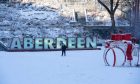 Union Terrace Gardens covered in snow