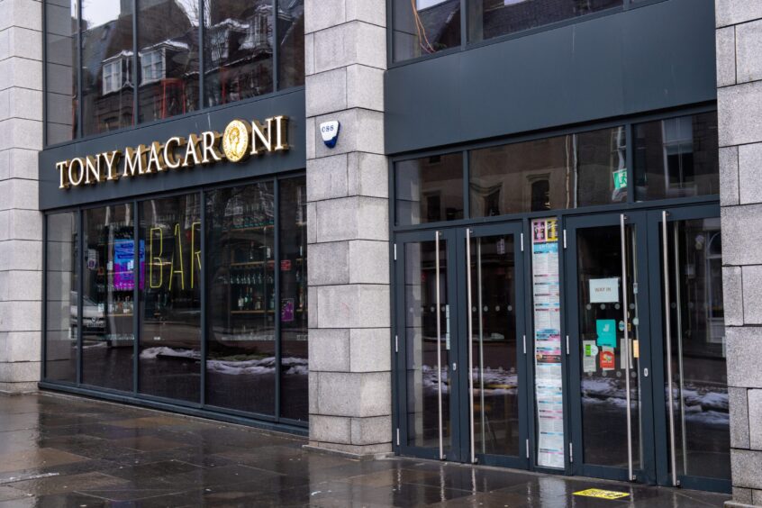 Exterior of Tony Macaroni in Aberdeen