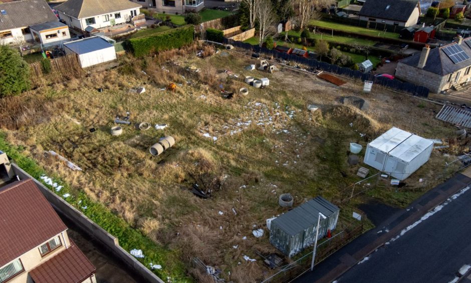 Abandoned Inverurie: The derelict plot of land on Middlemuir Road has become a target for fly tipping. 