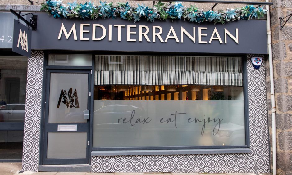 The exterior of the Mediterranean restaurant, Aberdeen.