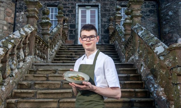 19-year-old chef de partie at Meldrum House, Luke Wraight. Image: Kath Flannery/DC Thomson