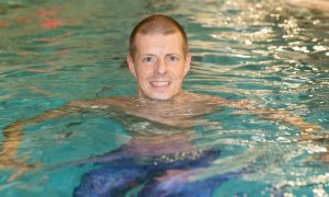 Scott Gray, pictured in the swimming pool at Ellon Community Campus, says learning to swim has changed his life.