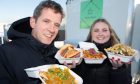 Food and drink journalist Joanna Bremner and features writer Andy Morton ready to tuck into Chef's Shack grub, Image: Kami Thomson/DC Thomson