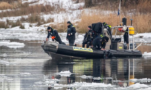 Police were out on the River Dee this morning. Image: Kami Thomson/DC Thomson