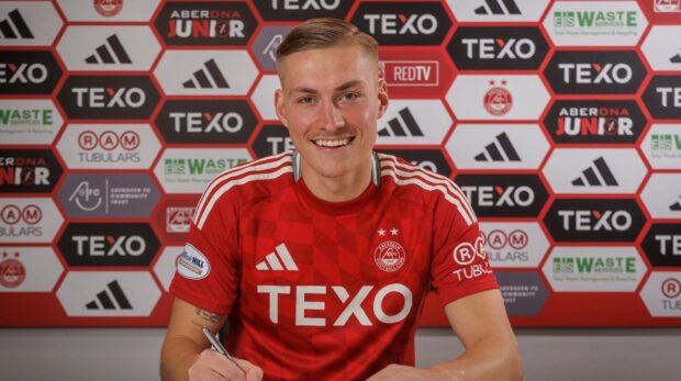 Defender Kristers Tobers has signed for Aberdeen. Image courtesy of Aberdeen FC.