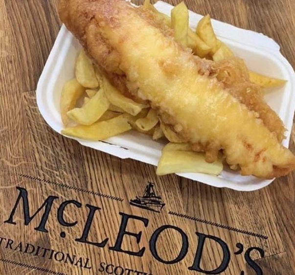 Fish supper from McLeod's Fish and Chips in Inverness.