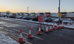 Part of Bedford Road is likely to remain closed until Monday. Image: Ellie Milne/DC Thomson