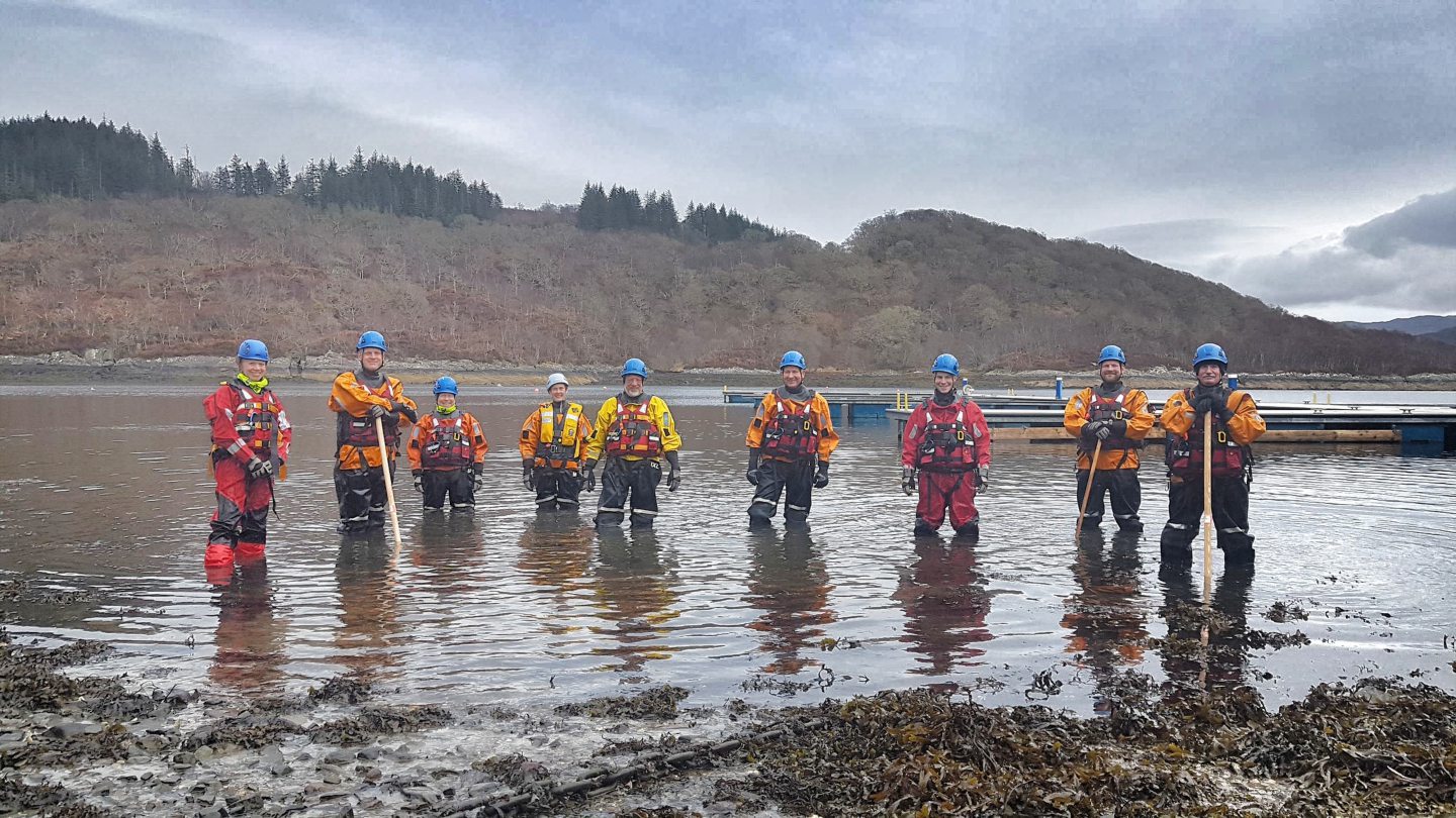 The Salen CRT standing in the water