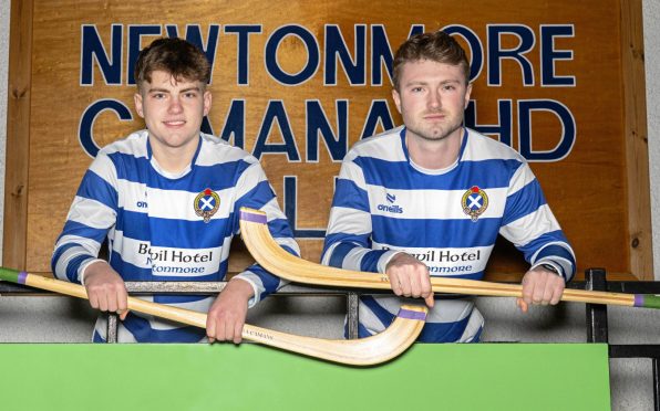 New signings for Newtonmore, Matthew (left) and Daniel Sloss. Image: Neil G Paterson.