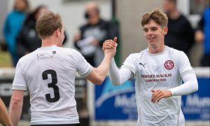 Matthew Wright, right, pictured during his first spell with Brora Rangers, has now returned to the Cattachs.