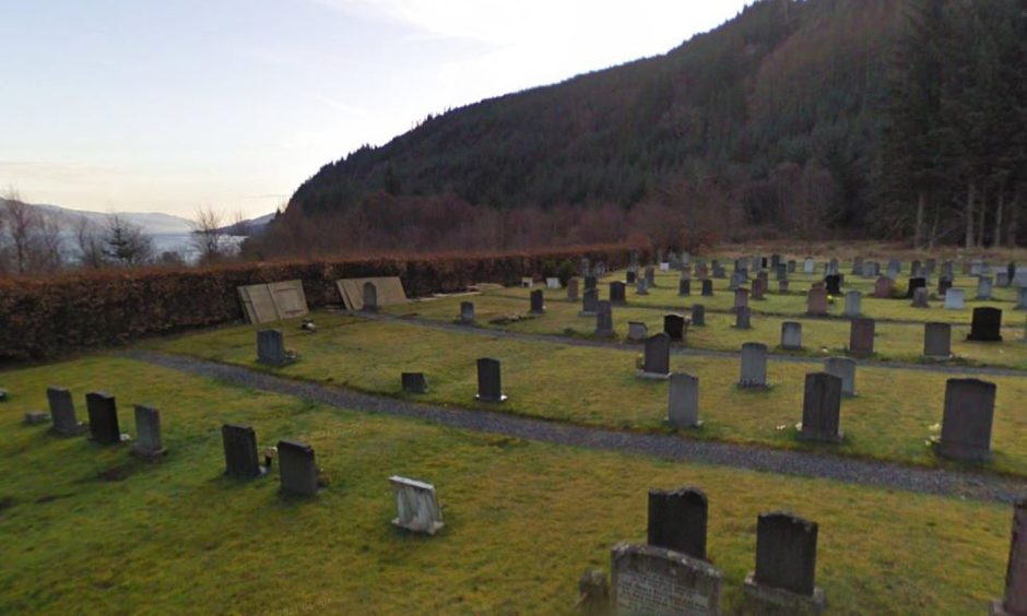 Rows of gravestones at Na Birlinn Cemetery, near Fort William.