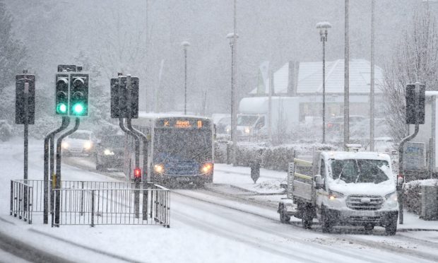 Buses in the Highland Capital have been cancelled due to the snow. Sandy McCook/DC Thomson.