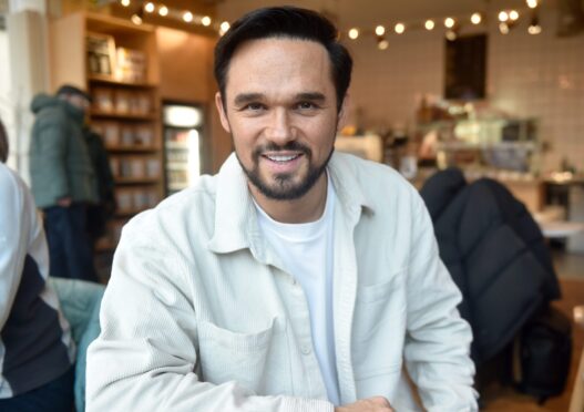 Gareth Gates in a coffee shop in Inverness.