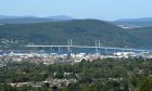 View overlooking Inverness with the Kessock Bridge in the distance.