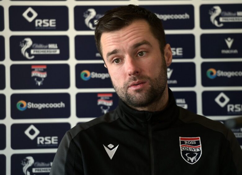 Ross County under-18s manager Gordon Duff speaking during a press conference.