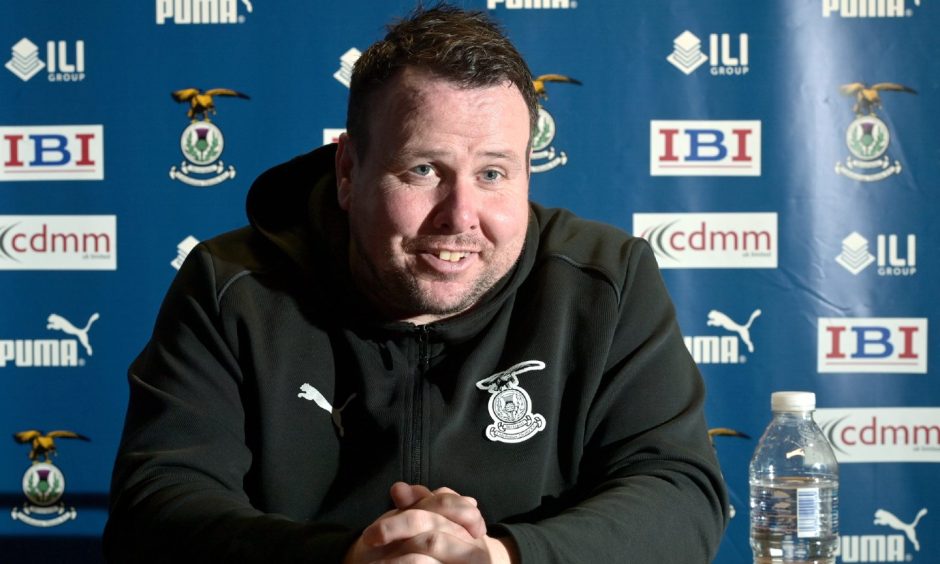 Inverness Caledonian Thistle head coach Scott Kellacher speaks to the media on Thursday, January 30, 2025.