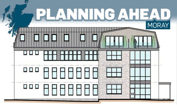 Drawing impression of an Elgin town centre building which could be turned into apartments. Image: Roddie Reid/DC Thomson