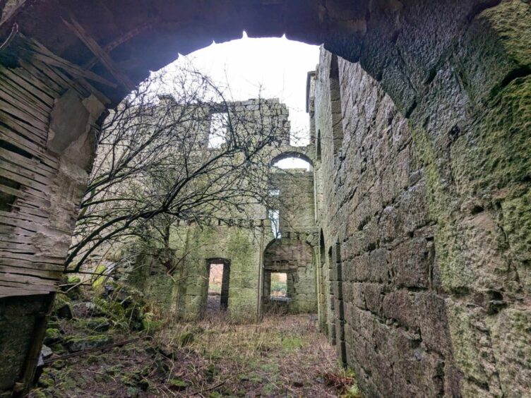 The crumbling ruins of Strichen House. 