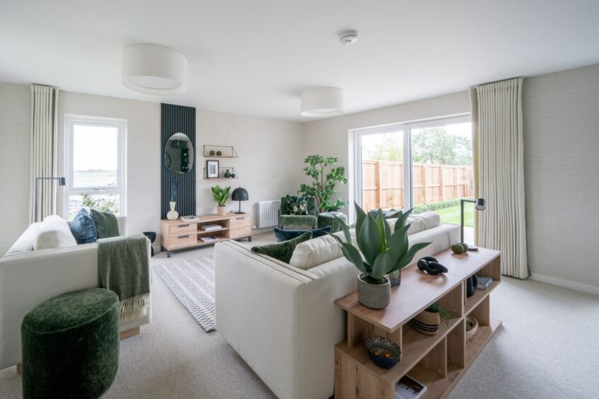 a living room in a new build home by Scotia homes