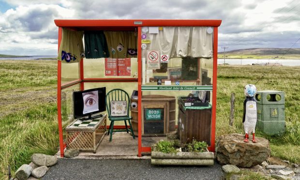 Bobby's Bus Shelter in Unst, Shetland