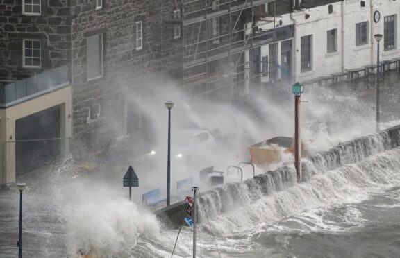 Waves at Stonehaven.