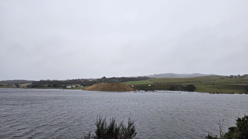 Severe flooding at Ruthven Barracks and the wider Kingussie area.