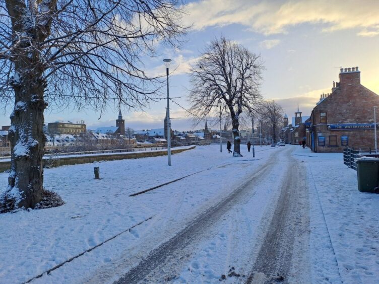 snow in Inverness Huntly Street