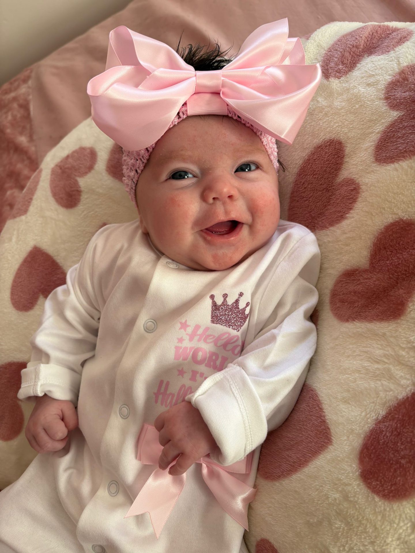 Hallie-Rose Martin-Macdonald wearing pink bow