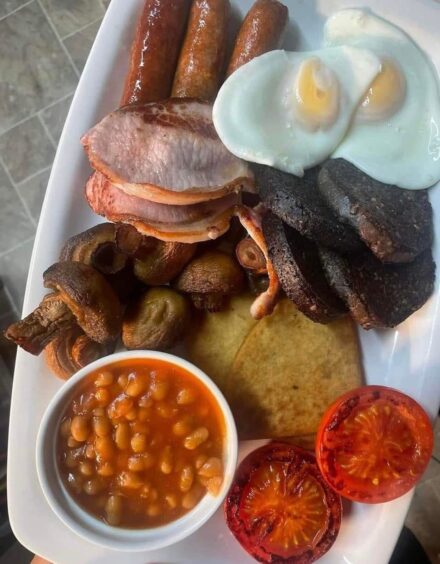 Cooked breakfast at Comfort Foods in Inverness.