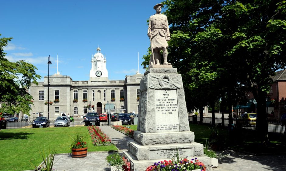 Inverurie War Memorial sits right in the heart of the Garioch town. Image: Colin Rennie