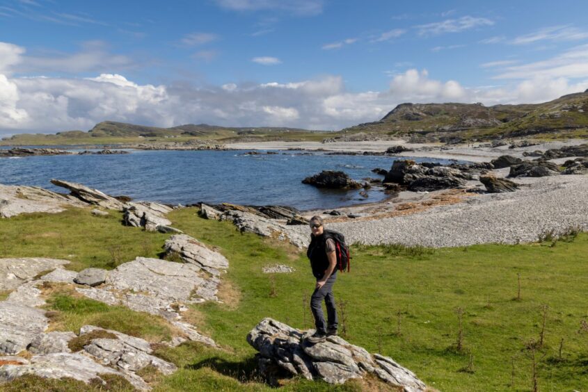 Woman hiker on Colonsay