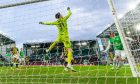 Nicky Cadden of Hibernian scores to make It 2-0 against Aberdeen. Image: Shutterstock.