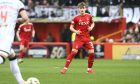 Fletcher Boyd (30) of Aberdeen during the Scottish Cup win over Dunfermline Athletic at Pittodrie. Image: Shutterstock.