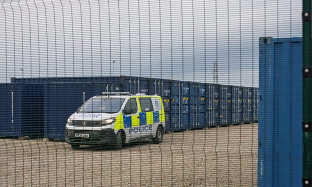 Police car at industrial units