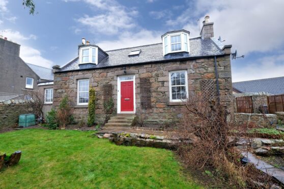 Rose Cottage in Pitmedden - with traditional stonework exterior.