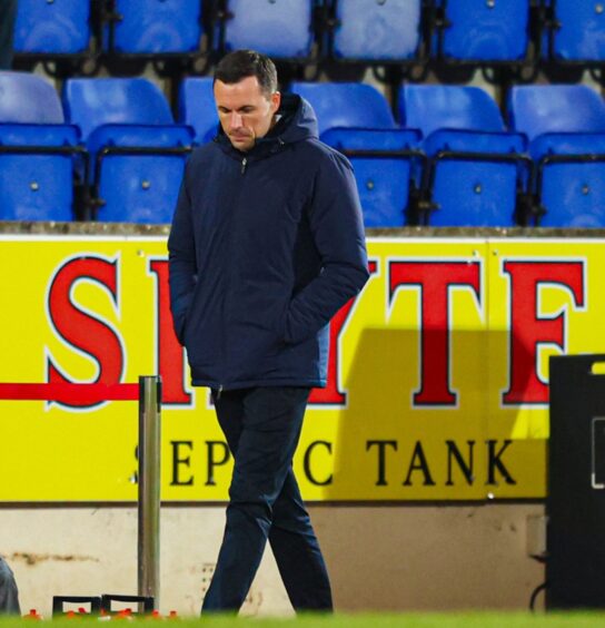 Don Cowie on the touchline during Ross County's defeat to St Johnstone.